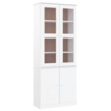 vidaXL Vitrinekast ALTA, wit, 77x35x186,5 cm, massief grenenhout