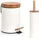 Zeller set de salle de bain/toilettes - brosse WC et poubelle à pédale - blanc