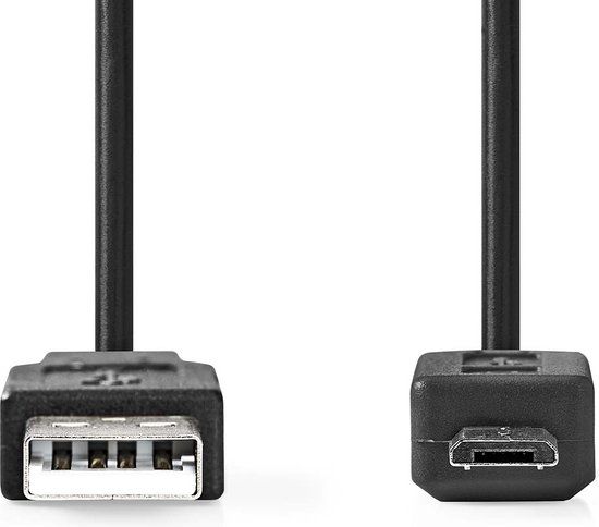 Nedis USB-Kabel - USB 2.0 - USB-A Male - USB Micro-B Male - 2.00 m - Zwart