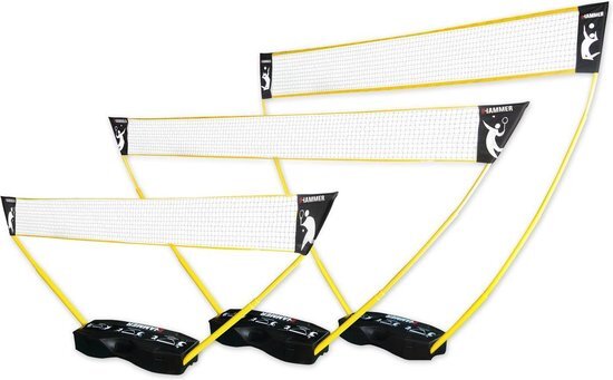 Hammer 3-in-1 set - portable tennis, badminton en volleybal net