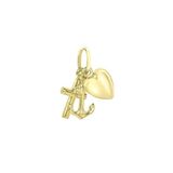 Lucardi Dames 9 Karaat hanger geloof hoop liefde - Hanger - 9 Karaat - Goudkleurig