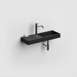Clou Mini Wash Me fontein 56x19cm kraangat links Keramiek Zwart mat