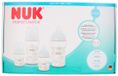 Nuk Perfect Match glazen babyfles set | 0+ maanden | 120ml & 230ml | Anti-Koliek voedingsfles | Temperatuurcontrole-indicator | Regenboog | 4 stuks