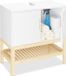 Merkloos Relaxdays Wastafelonderkast met plankje - 60,5 x 60 x 33 cm - Bamboe - Wit