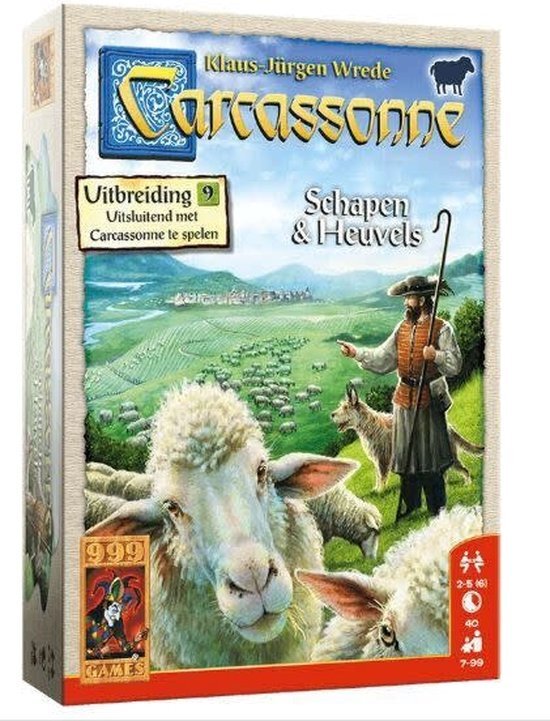 999 Games Carcassonne: Schapen & Heuvels Bordspel - Nieuwe editie