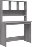 vidaXL Bureau met schappen 102x45x148 cm bewerkt hout grijs sonoma