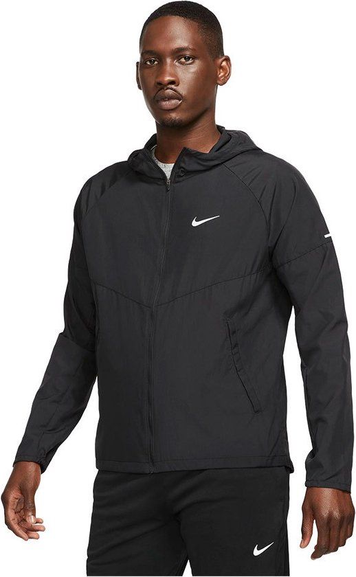 NIKE Repel Miler Hardloopjack Heren Zwart - Maat 2XL