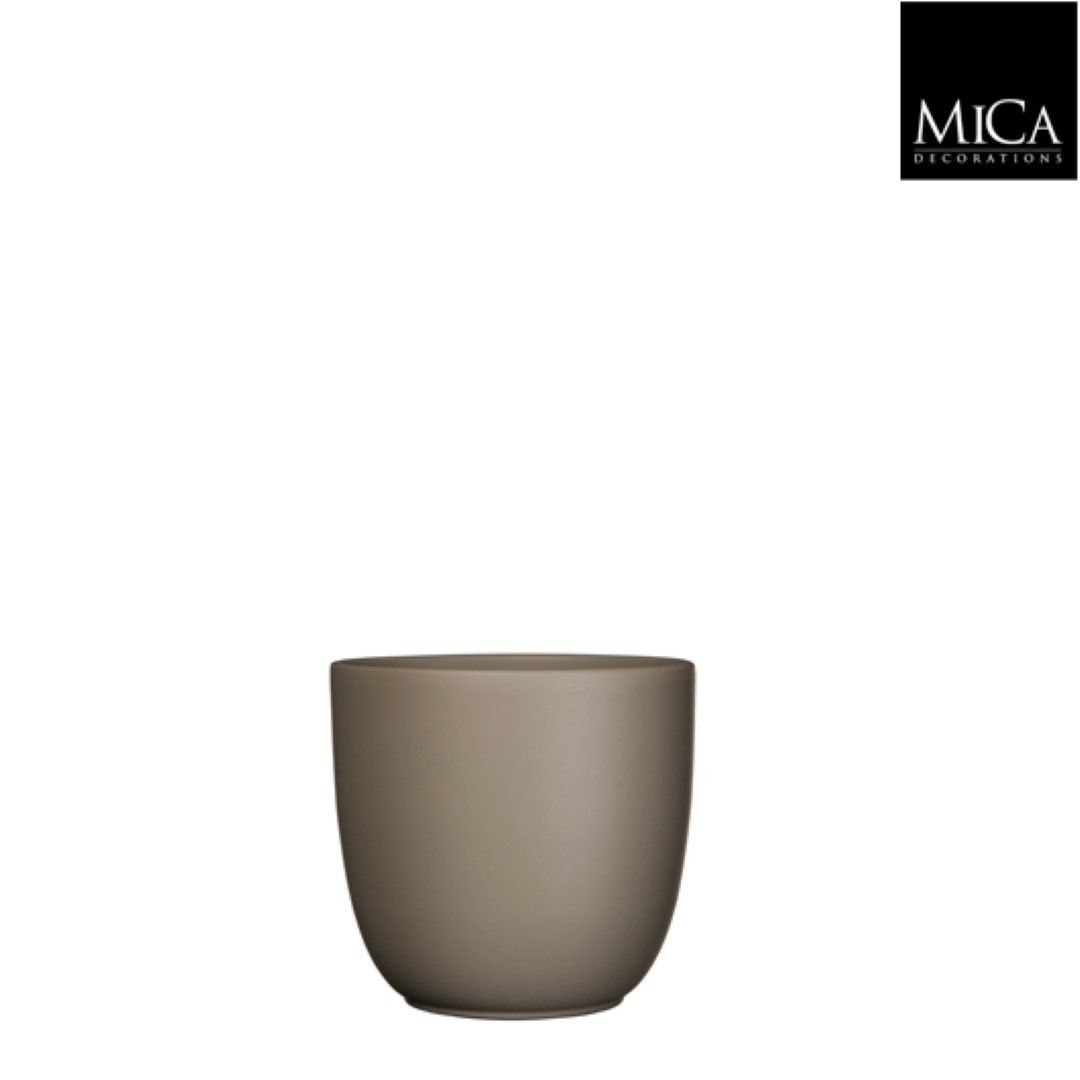 Mica Decorations Tusca pot rond taupe mat h14xd14,5 cm