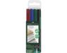 Faber-Castell Multimarker - Permanent - Lijnbreedte F - 4 Stuks - Met Gum