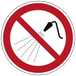 brandpreventie.be Niet besproeien met water - Ø 150 mm - Sticker