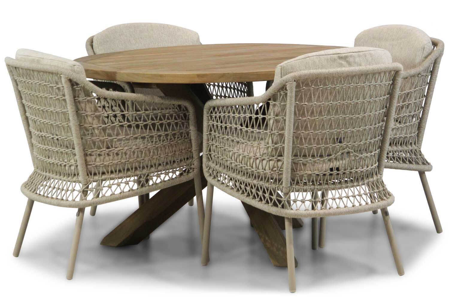 4 Seasons Outdoor Puccini/Sand City 120 cm dining tuinset 5-delig