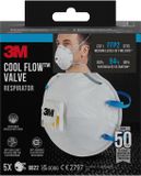 3M Cool Flow stofmasker, FFP2, met ventiel, pak van 5 stuks