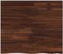 vidaXL - Tafelblad - Glas - Donkerbruin - 70 x 60 x 3 cm