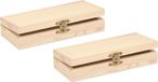 Glorex Hobby Houten Opbergkistjes met Sluiting en Deksel - 2 stuks - Lichtbruin - 20 x 10 x 5 cm