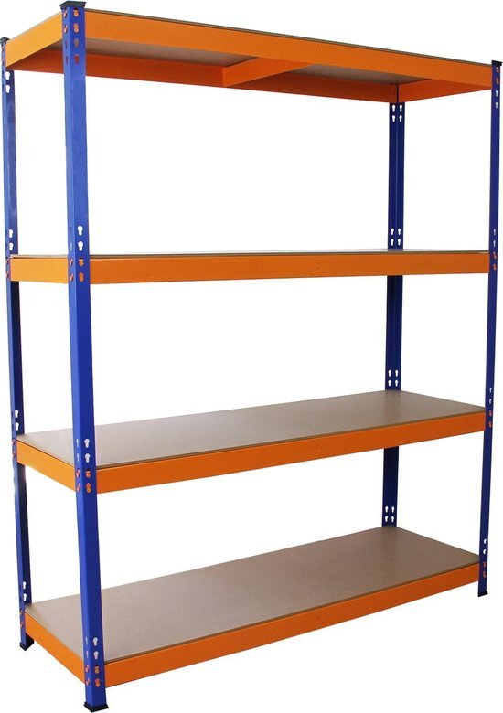 Monster Racking S-Rax Warehouse Storage Shelving, Blue/Orange, 150cm W, 50cm D