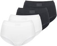 Sloggi Dames Maxi Slip 4 Pack Double Comfort T Zwart/Wit Effen Katoen/Elastaan L (40)