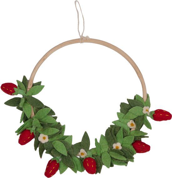 KidsDepot Flower Hoop Strawberry Wandhanger