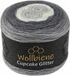 Wollbiene Cupcake Glitter Simli 3 x 150 g breiwol 450 gram wol voor breien en haken, babywol, Turkse wol, kleurverloopwol, glitter (3100 donkergrijs lichtgrijs wit)