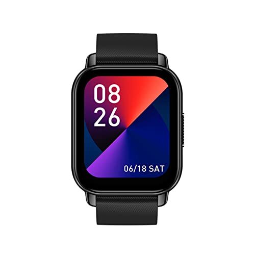 Calager Elektronische Horloge Comfortabele Ondersteuning APP Kleur Display Screen Bluetooth-compatible5.0 BT Calling Digitaal Horloge voor Oude Mannen Zwart