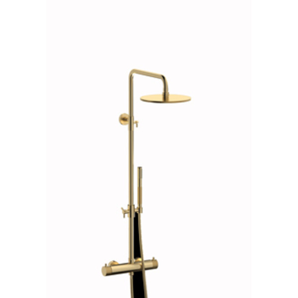 Plieger Roma douchesysteem thermostatisch geborsteld goud ID800 BRUSHED GOLD