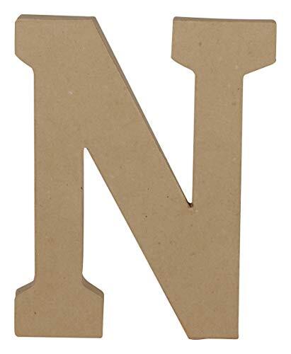 décopatch AC865C - Een standaard van bruin papiermaché, 16 x 2,5 x 20 cm, hoofdletter N