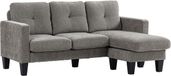 Homcom Hoekbank Stof met chenille-effect, staal 186L x 130B x 84H cm Bruin