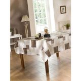 Calitex MagdaLENA tafelkleed, tafelzeil, rechthoekig, PVC, 200 x 140 cm, beige/chocoladebruin