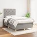 vidaXL Lit plateforme avec matelas, gris clair, 120x200 cm, rembourré