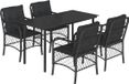 vidaXL Ensemble de jardin 5 pièces avec coussins poly rotin noir