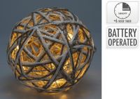 Nampook Bal led 15 cm grijs kerstversiering