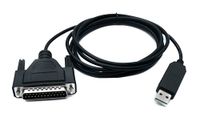 SYSTEM-S DB25 kabel 180 cm RS232 IEEE 1248 stekker naar USB 2.0 type A stekker