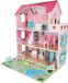 Lulilo Maison de poupée en bois Gardeno avec meubles de jardin - 70 cm, Rose, 5 chambres, éclairage LED