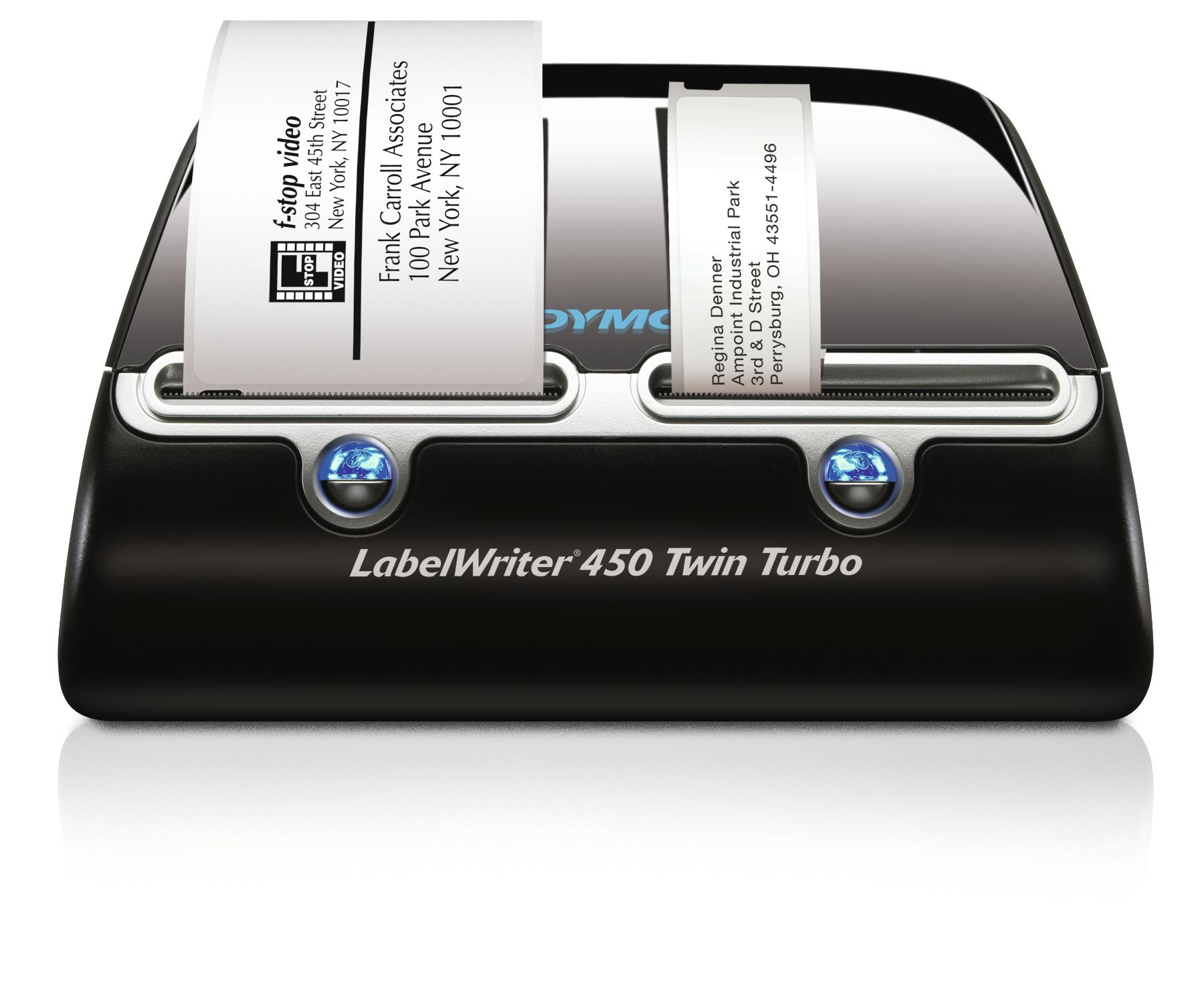 DYMO LabelWriter 450 TwinTurbo Label Printer - Direct Thermal - Black/Silver