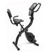 X-Bike Ergometer, inklapbaar, max. 120 kg, inclusief hartslagmeter, telefoonhouder voor oefeningen, zwart
