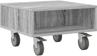 vidaXL Side Table with Wheels Grey Sonoma 50.5 x 50 x 30 cm