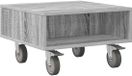 vidaXL Side Table with Wheels Grey Sonoma 50.5 x 50 x 30 cm