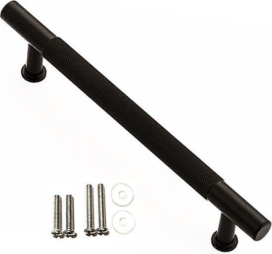 LUXE Handgreep zwart 128 mm - Zwarte Kastgreep - Incl. Schroeven