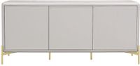 Vente-unique Dressoir met 3 deuren van MDF - Beige en goud - LYBAKA