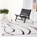 SAFAVIEH Florida Shag Collection Fluffy Tapijt - Hoge Pool, Crème en Zwart, 122 x 122 cm