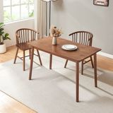 en.casa Eettafel Klijori 120x70x74 cm rubberhout walnootkleurig