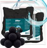 Sillar Filtre de piscine – Boules filtrantes pour pompes de piscine – 700g – réutilisable – adapté aux piscines et filtres à sable – 50 mm – avec charbon actif – noir