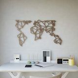 Homemania metalen decoratie wereldkaart, koper, W120xd0.15xh60 cm