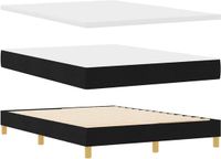 vidaXL Boxspringbed met matras, hoofdeinde, zwart, 160 x 200 cm, stof