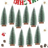 Merkloos / Sans marque Shenzhen Haorui Industrial Technology Co., Ltd. Mini Pine Tree Decoration Christmas Tree Artificial Christmas Tree Mini Christmas Tree Plastic Christmas Tree for Table Decoration DIY Shop Window 10 cm (Green) - Set of 10