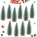 Merkloos / Sans marque Shenzhen Haorui Industrial Technology Co., Ltd. Mini Pine Tree Decoration Christmas Tree Artificial Christmas Tree Mini Christmas Tree Plastic Christmas Tree for Table Decoration DIY Shop Window 10 cm (Green) - Set of 10