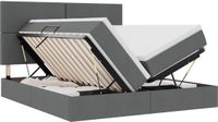 vidaXL LED-opbergbed met matras, donkergrijs, 180 x 200 cm, stof