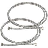 KOTARBAU® 2 Stuks - Flexibele Aansluitslang 1/2" x 1/2" - Flexibele Kraanslang 250 cm - Sanitaire Aansluitslang - Flexibele Verbindingsslang - Aansluitslang Armatuur - met Roestvrijstalen Vlechtwerk
