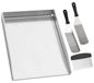 Inox Plancha universelle avec spatule et jeu de grattoirs 45 x 34 cm