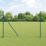 vidaXL Euro-hek met grondbevestiging 10 x 1,5 m PVC-coated staal groen