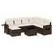 vidaXL 8-delige Loungeset met Kussens Poly Rattan Bruin